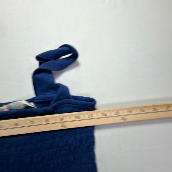 FP Beach Homecoming Jumper Smocked Jumpsuit Sz XS Ultra Wide Leg Blue - Picture 6 of 8